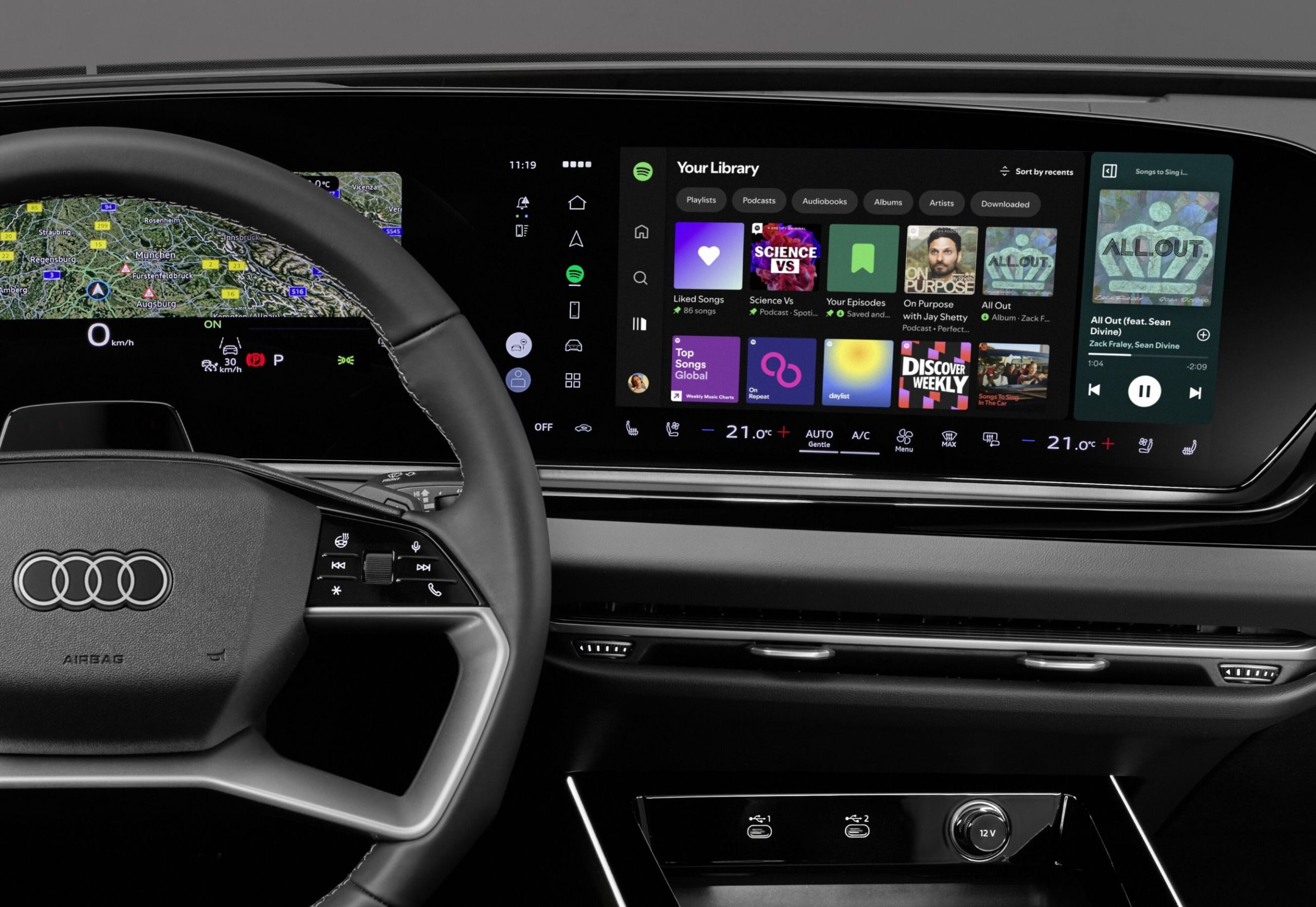 Audi passa a ter Spotify no equipamento de origem