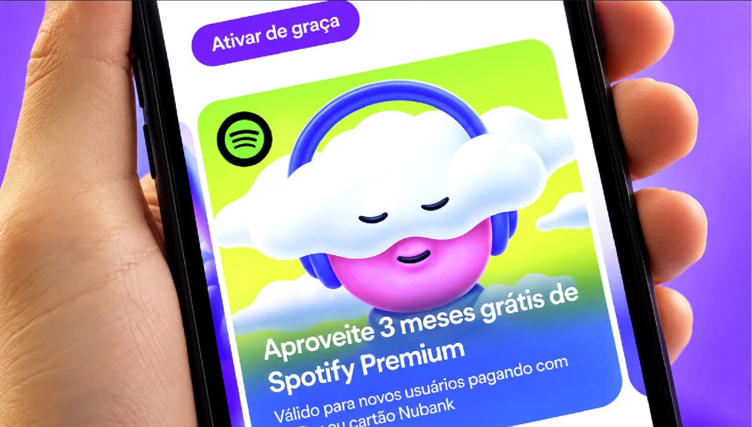 Nubank oferece 3 meses grátis de Spotify Premium; veja as condições