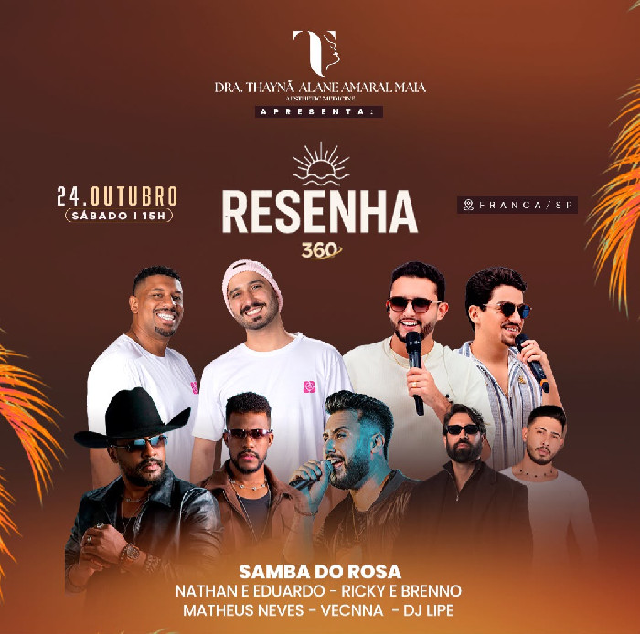 Resenha Franca realiza edição Sunset neste sábado; ingressos à venda :: Sertanejo Hits Brasil