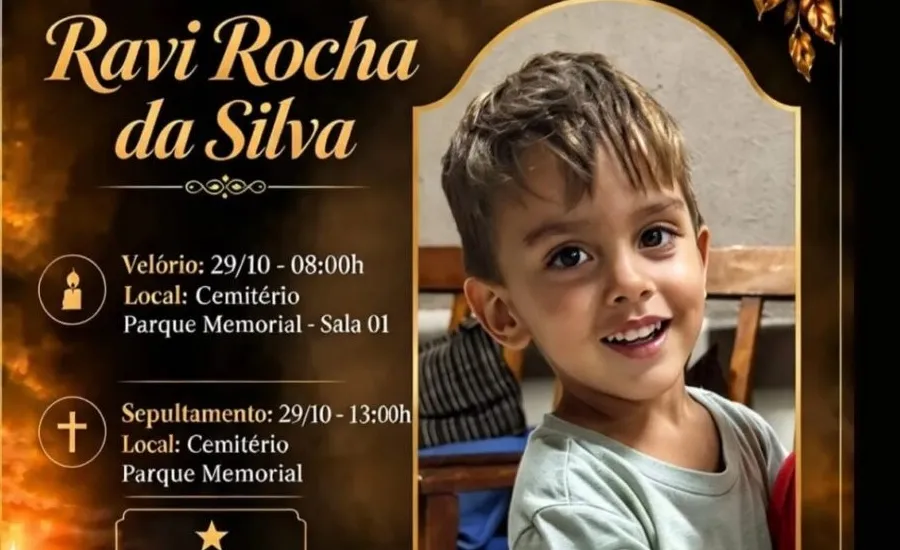 Família se despede de menino que morreu dentro de carro em Senador Canedo