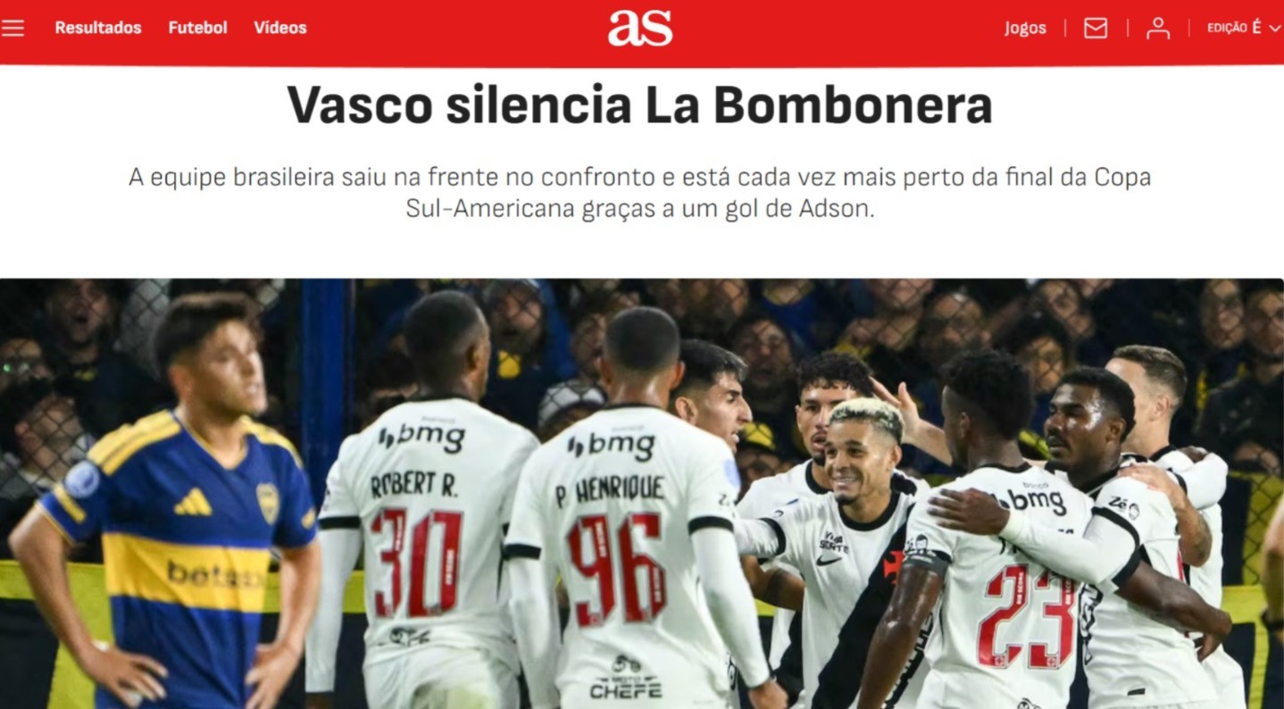 Vasco x Boca Juniors: Jornal espanhol exalta vitória na Bombonera